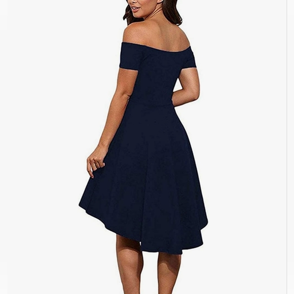 CUQY Womens Off The Shoulder High Low Hem - Picture 2 of 8